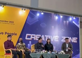 Erick Thohir dalam acara bedah buku di IIBD Jakarta