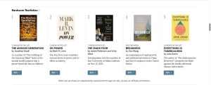 Posisi buku The Anxious Generation di website resmi New York Times.